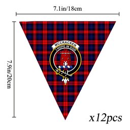 ScotsTee Shop Scottish McCracken Crest Tartan Triangle Flags Tartan Bunting, Pennants (12pcs)