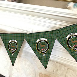 ScotsTee Shop Scottish Scott Green Ancient Crest Tartan Triangle Flags Tartan Bunting, Pennants (12pcs)