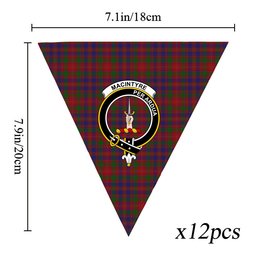 ScotsTee Shop Scottish MacIntyre of Gatehouse Crest Tartan Triangle Flags Tartan Bunting, Pennants (12pcs)