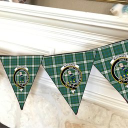 ScotsTee Shop Scottish MacInnes Dress Ancient Crest Tartan Triangle Flags Tartan Bunting, Pennants (12pcs)