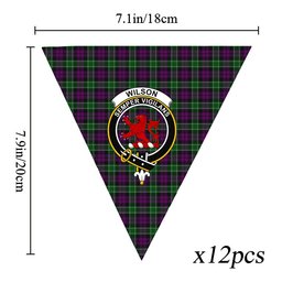ScotsTee Shop Scottish Wilsons 158 Crest Tartan Triangle Flags Tartan Bunting, Pennants (12pcs)