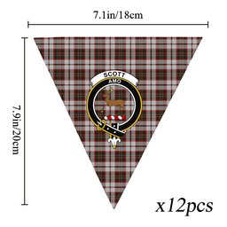 ScotsTee Shop Scottish Scott Dress Crest Tartan Triangle Flags Tartan Bunting, Pennants (12pcs)