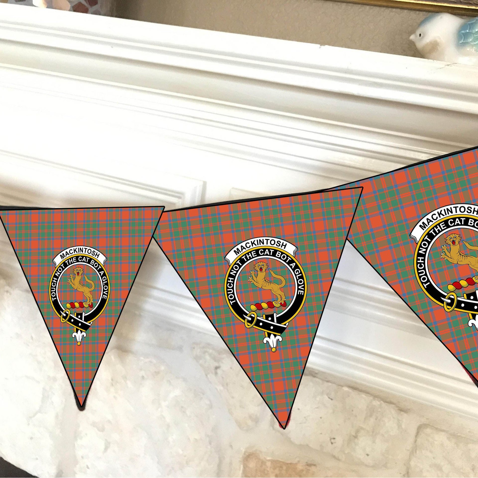 ScotsTee Shop Scottish MacKintosh Ancient Crest Tartan Triangle Flags Tartan Bunting, Pennants (12pcs)