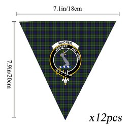 ScotsTee Shop Scottish MacNeil of Colonsay Crest Tartan Triangle Flags Tartan Bunting, Pennants (12pcs)