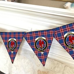 ScotsTee Shop Scottish Laing of Archiestown Modern Crest Tartan Triangle Flags Tartan Bunting, Pennants (12pcs)