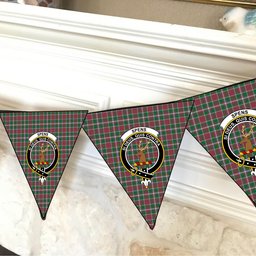 ScotsTee Shop Scottish Spens Ancient Crest Tartan Triangle Flags Tartan Bunting, Pennants (12pcs)