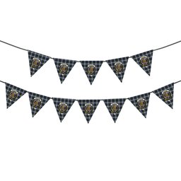 ScotsTee Shop Scottish MacKenzie Dress 4 Crest Tartan Triangle Flags Tartan Bunting, Pennants (12pcs)