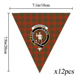 ScotsTee Shop Scottish Livingstone Ancient Crest Tartan Triangle Flags Tartan Bunting, Pennants (12pcs)