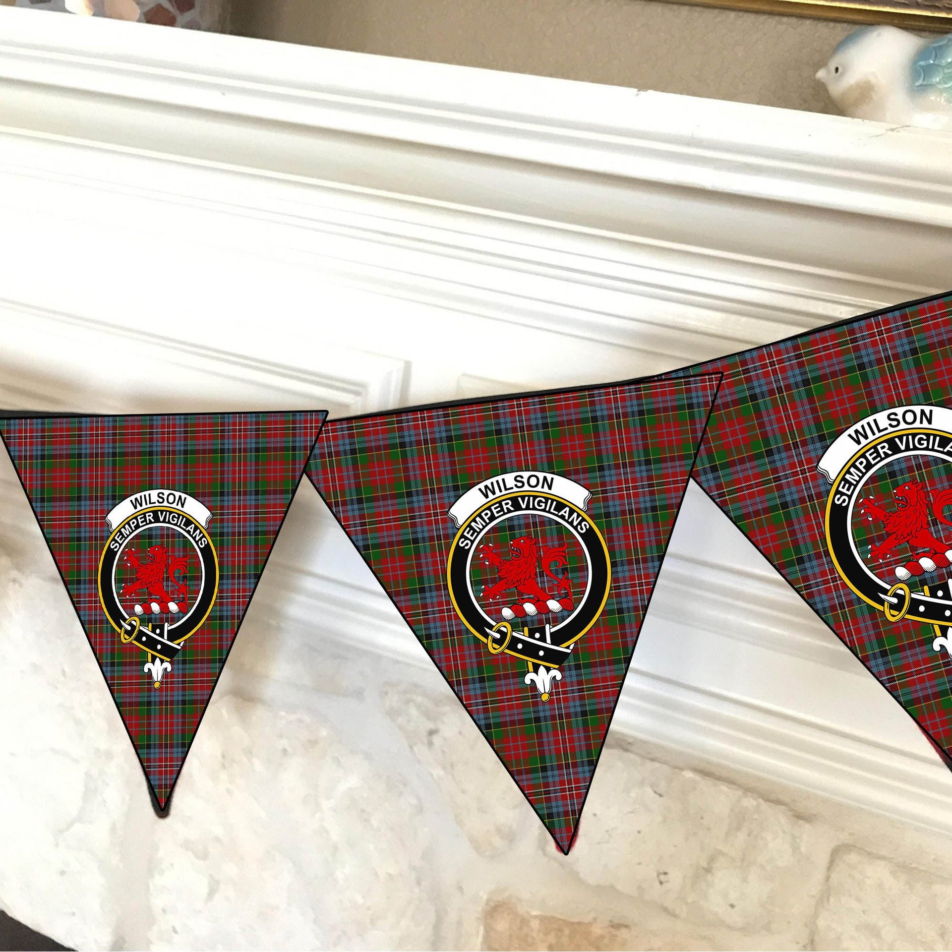ScotsTee Shop Scottish Wilsons 043 Crest Tartan Triangle Flags Tartan Bunting, Pennants (12pcs)