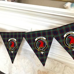ScotsTee Shop Scottish MacNicol Hunting Modern Crest Tartan Triangle Flags Tartan Bunting, Pennants (12pcs)