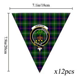 ScotsTee Shop Scottish Swinton SC Crest Tartan Triangle Flags Tartan Bunting, Pennants (12pcs)