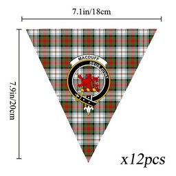 ScotsTee Shop Scottish MacDuff Dress Ancient Crest Tartan Triangle Flags Tartan Bunting, Pennants (12pcs)