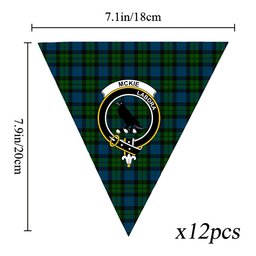 ScotsTee Shop Scottish McKie Crest Tartan Triangle Flags Tartan Bunting, Pennants (12pcs)