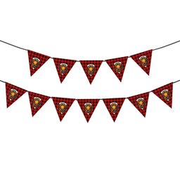 ScotsTee Shop Scottish McLeod of Raasay Modern Crest Tartan Triangle Flags Tartan Bunting, Pennants (12pcs)