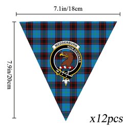 ScotsTee Shop Scottish Wedderburn Ancient Crest Tartan Triangle Flags Tartan Bunting, Pennants (12pcs)