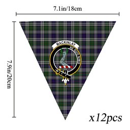 ScotsTee Shop Scottish MacKinlay Dress Crest Tartan Triangle Flags Tartan Bunting, Pennants (12pcs)