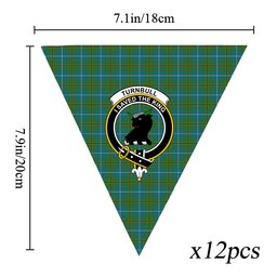 ScotsTee Shop Scottish Turnbull Hunting Ancient Clan Crest Tartan Triangle Flags Tartan Bunting, Pennants (12pcs)