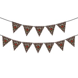ScotsTee Shop Scottish MacDuff Dress 3 Crest Tartan Triangle Flags Tartan Bunting, Pennants (12pcs)