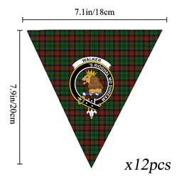 ScotsTee Shop Scottish Walker James Crest Tartan Triangle Flags Tartan Bunting, Pennants (12pcs)