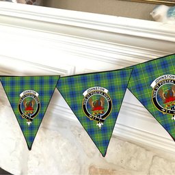 ScotsTee Shop Scottish Johnston Ancient Crest Tartan Triangle Flags Tartan Bunting, Pennants (12pcs)