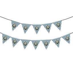 ScotsTee Shop Scottish Stewart Muted Blue Crest Tartan Triangle Flags Tartan Bunting, Pennants (12pcs)