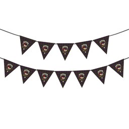 ScotsTee Shop Scottish MacDonald of Clanranald 2 Crest Tartan Triangle Flags Tartan Bunting, Pennants (12pcs)