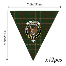 ScotsTee Shop Scottish MacKinnon Hunting 2 Crest Tartan Triangle Flags Tartan Bunting, Pennants (12pcs)