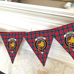 ScotsTee Shop Scottish McTavish Modern Crest Tartan Triangle Flags Tartan Bunting, Pennants (12pcs)