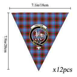 ScotsTee Shop Scottish Trotter Crest Tartan Triangle Flags Tartan Bunting, Pennants (12pcs)