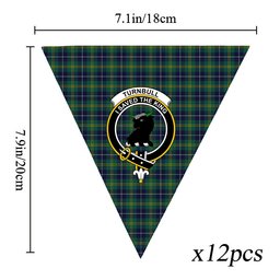 ScotsTee Shop Scottish Turnbull Hunting Modern Clan Crest Tartan Triangle Flags Tartan Bunting, Pennants (12pcs)