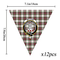 ScotsTee Shop Scottish McLean Dress Ancient Crest Tartan Triangle Flags Tartan Bunting, Pennants (12pcs)