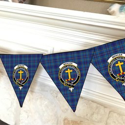 ScotsTee Shop Scottish Mercer Crest Tartan Triangle Flags Tartan Bunting, Pennants (12pcs)