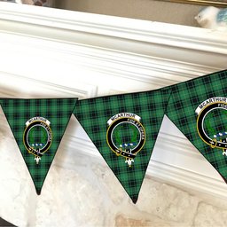 ScotsTee Shop Scottish McArthur Ancient Crest Tartan Triangle Flags Tartan Bunting, Pennants (12pcs)
