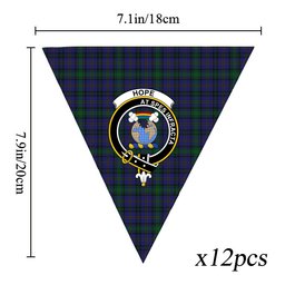 ScotsTee Shop Scottish Hope-Vere Weir Crest Tartan Triangle Flags Tartan Bunting, Pennants (12pcs)