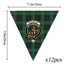 ScotsTee Shop Scottish MacAulay Hunting Ancient Crest Tartan Triangle Flags Tartan Bunting, Pennants (12pcs)