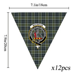 ScotsTee Shop Scottish MacBean Hunting Crest Tartan Triangle Flags Tartan Bunting, Pennants (12pcs)