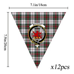 ScotsTee Shop Scottish MacDuff Dress Modern Crest Tartan Triangle Flags Tartan Bunting, Pennants (12pcs)