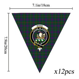 ScotsTee Shop Scottish Wood Crest Tartan Triangle Flags Tartan Bunting, Pennants (12pcs)