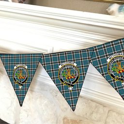 ScotsTee Shop Scottish McThomas Blue Ancient Crest Tartan Triangle Flags Tartan Bunting, Pennants (12pcs)