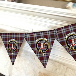 ScotsTee Shop Scottish McCulloch Dress Crest Tartan Triangle Flags Tartan Bunting, Pennants (12pcs)