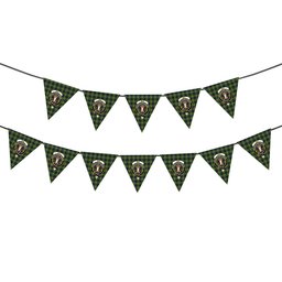 ScotsTee Shop Scottish Reid Green SC Crest Tartan Triangle Flags Tartan Bunting, Pennants (12pcs)