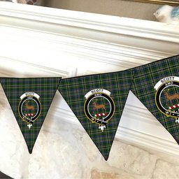 ScotsTee Shop Scottish Scott Green Crest Tartan Triangle Flags Tartan Bunting, Pennants (12pcs)