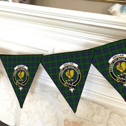 ScotsTee Shop Scottish Sinclair Hunting VS Crest Tartan Triangle Flags Tartan Bunting, Pennants (12pcs)