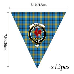 ScotsTee Shop Scottish Laing SC Crest Tartan Triangle Flags Tartan Bunting, Pennants (12pcs)