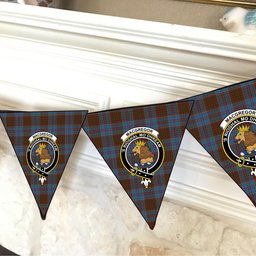 ScotsTee Shop Scottish MacGregor Hastie Crest Tartan Triangle Flags Tartan Bunting, Pennants (12pcs)