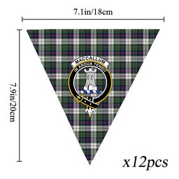 ScotsTee Shop Scottish MacCallum Dress Modern Crest Tartan Triangle Flags Tartan Bunting, Pennants (12pcs)