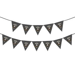 ScotsTee Shop Scottish McLean Black and White Crest Tartan Triangle Flags Tartan Bunting, Pennants (12pcs)