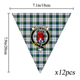 ScotsTee Shop Scottish McNachten Dress Ancient Crest Tartan Triangle Flags Tartan Bunting, Pennants (12pcs)