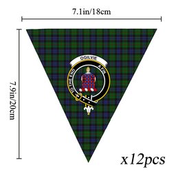 ScotsTee Shop Scottish Ogilvie of Inverarity VS 2 Crest Tartan Triangle Flags Tartan Bunting, Pennants (12pcs)