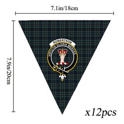 ScotsTee Shop Scottish Robertson Hunting Modern Clan Crest Tartan Triangle Flags Tartan Bunting, Pennants (12pcs)